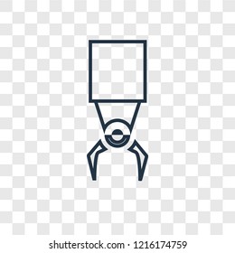 Mechanical arm concept vector linear icon isolated on transparent background, Mechanical arm concept transparency concept in outline style