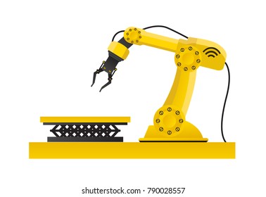 Mechanical Arm hand. Industrial technology and factory