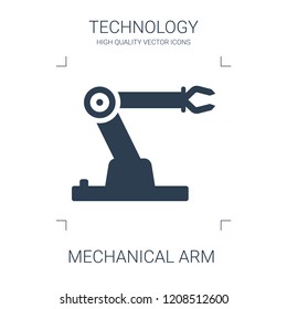 mechanical arm icon. high quality filled mechanical arm icon on white background. from technology collection flat trendy vector mechanical arm symbol. use for web and mobile