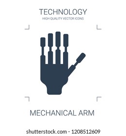 mechanical arm icon. high quality filled mechanical arm icon on white background. from technology collection flat trendy vector mechanical arm symbol. use for web and mobile
