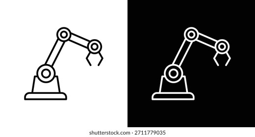 Esquema del icono del brazo mecánico. Vector aislado pictograma para el Web