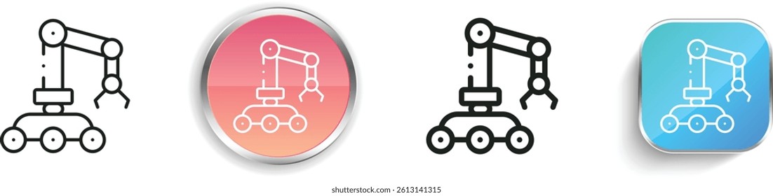 mechanical arm icon. Thin Linear, Regular and Button Style Design Isolated On White Background