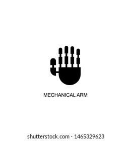 mechanical arm icon vector black design
