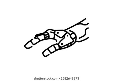 Mechanical arm icon vector illustration, robotic arm mechanical modern technology on white background