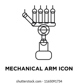 Mechanical arm icon vector isolated on white background, Mechanical arm transparent sign
