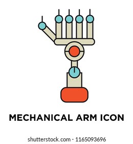Mechanical arm icon vector isolated on white background, Mechanical arm transparent sign , technology symbols