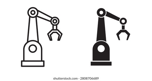 Mechanical arm icon web design in vector..