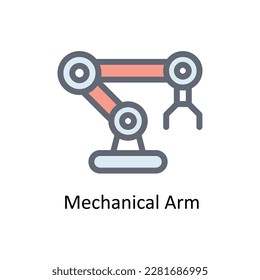 Mechanical Arm Vector   Fill outline Icons. Simple stock illustration stock