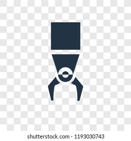 Mechanical arm vector icon isolated on transparent background, Mechanical arm transparency logo concept