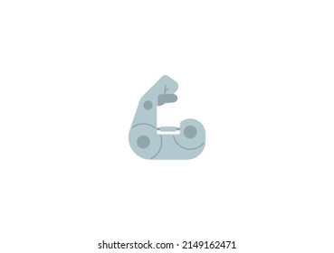 Mechanical Arm Vector Isolated Emoticon. Mechanical Arm Icon