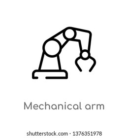 Mechanical Arm Vector Line Icon Simple Stock Vector (Royalty Free ...