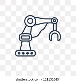 Mechanical arm vector outline icon isolated on transparent background, high quality linear Mechanical arm transparency concept can be used web and mobile