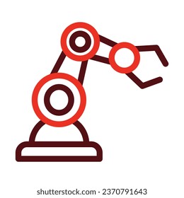 Mechanical Arm Vector Thick Line Two Color Icons For Personal And Commercial Use.
