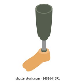 Mechanical artificial limb icon. Isometric of mechanical artificial limb vector icon for web design isolated on white background