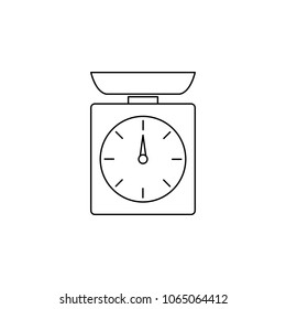 mechanical balance with an arrow icon. Element of measuring instruments for mobile concept and web apps. Thin line  icon for website design and development, app development on white background