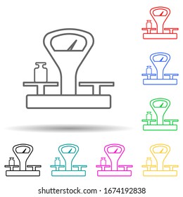 mechanical balance with load multi color style icon. Simple thin line, outline vector of web icons for ui and ux, website or mobile application