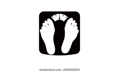 mechanical bathroom scale, black isolated silhouette