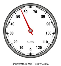 Mechanical bathroom scale. Body scale weight indicator. 