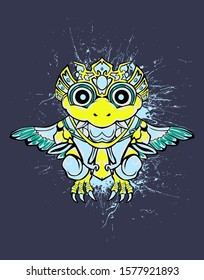Mechanical bird. Mech controlled by a pilot. Scratched metal armor robot. Mech Battle.