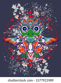 Mechanical bird. Mech controlled by a pilot. Scratched metal armor robot. Mech Battle.