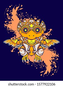 Mechanical bird. Mech controlled by a pilot. Scratched metal armor robot. Mech Battle.