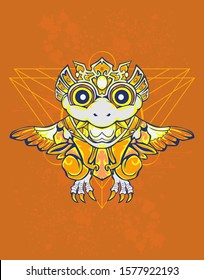 Mechanical bird. Mech controlled by a pilot. Scratched metal armor robot. Mech Battle.