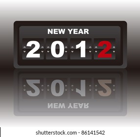 mechanical board with 2012 text with shadow background. vector mechanical board of new year with shadow background. vector