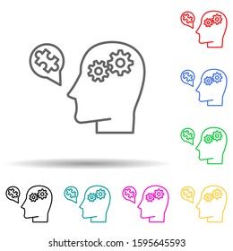 Mechanical brain human multi color style icon. Simple thin line, outline vector of artifical icons for ui and ux, website or mobile application