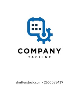 Mechanical calendar Logo Icon Vector
