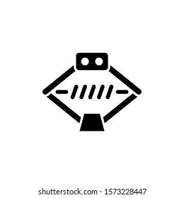 Mechanical car jack icon in black flat design on white background, linear style sign for mobile concept and web design, Car Jack Screw vector icon, Symbol, logo illustration