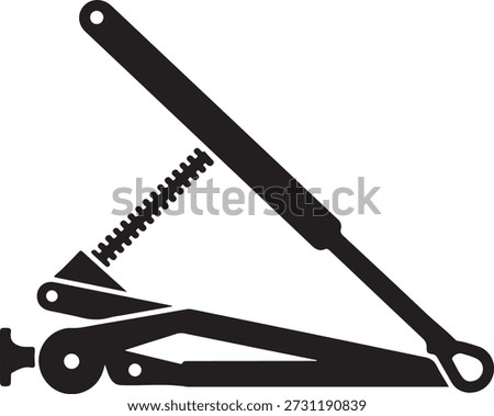 Mechanical car jack silhouette icon for vehicle lifting and roadside repair