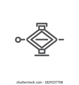 Mechanical car jack vector icon symbol isolated on white background