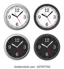 Mechanical Circle Clock Dial Set. Vector