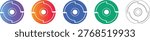 Mechanical Circular Gear Vector Icon Set vol 1618
