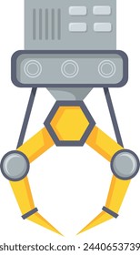 Mechanical claw toy cartoon icon. Robotic grabber isolated on white background