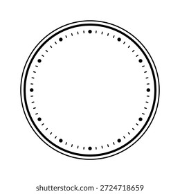 Face mecânica do relógio, tampa frontal. Assista a discagem com marcas de minutos e horas. Elemento de cronômetro ou cronômetro. Escala de círculo de medição em branco com divisões. Ilustração vetorial