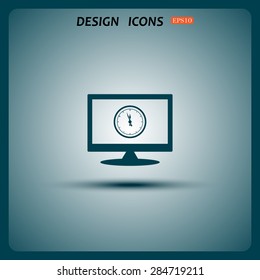 mechanical clock. icon. vector design