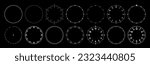 Mechanical Clock Style Smartwatch Faces Bezel Designs. Digital Watch HUD Dial with Minute, Hour, Second Marks. Timer or Stopwatch. Blank Measuring Circle Scale Vector Illustration.