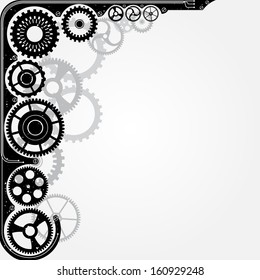 Mechanical cog wheel frame. Abstract vector illustration.
