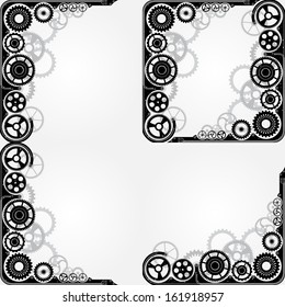 Mechanical cog wheel frame. Abstract vector illustration.