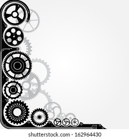 Mechanical cog wheel frame. Abstract vector illustration.