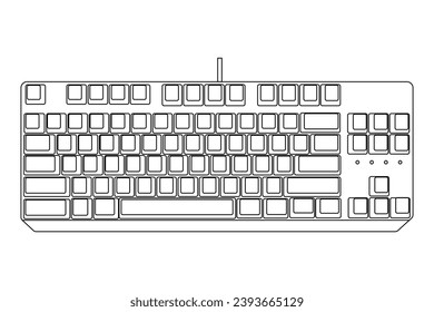 Mechanical computer keyboard icon Trendy Technology, Ergonomic, Vector Illustration Background.
