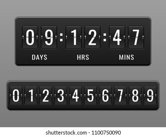 Mechanical Countdown Timer And Scoreboard Vector For Website