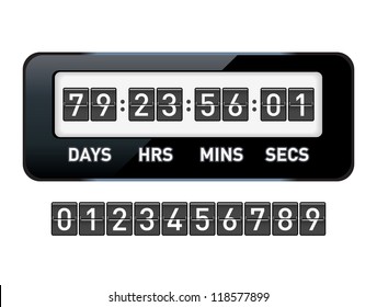 Mechanical countdown timer. Vector illustration.