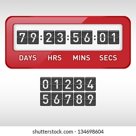 Mechanical countdown timer. Vector illustration.