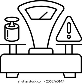 Mechanical Counter Double Pan ScalesConcept, Needle Type Counter Scale Vector Icon Design, Weight Measuring device Error Symbol, Mass balances Sign, calibration and Vibration Stock Illustration