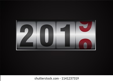 mechanical counter showing 2019