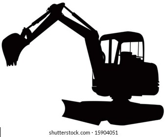 Mechanical digger silhouette