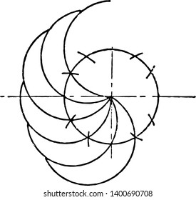 Mechanical Drawing Exercise Shading Sides of Small Circles with Bow Pen is first divided into 4 square box is of the form of a small drawer which slides laterally into its place vintage line drawing