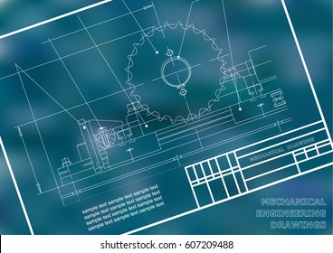 Mechanical Drawings On White Background Engineering Stock Vector ...